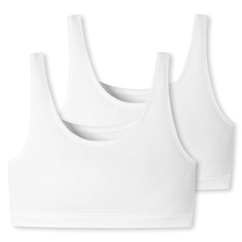 Schiesser BH 2P 95-5 Organic Cotton Bustier Top Hvid bomuld 44 Dame