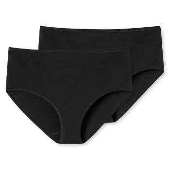 Schiesser Trusser 2P 95-5 Organic Cotton Midi Briefs Sort bomuld Small Dame