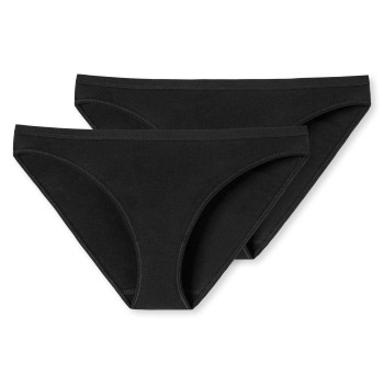 Schiesser Trusser 2P 95-5 Organic Cotton Mini Briefs Sort bomuld Small Dame