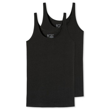 Schiesser 2P 95-5 Organic Cotton Top Sort bomuld 40 Dame
