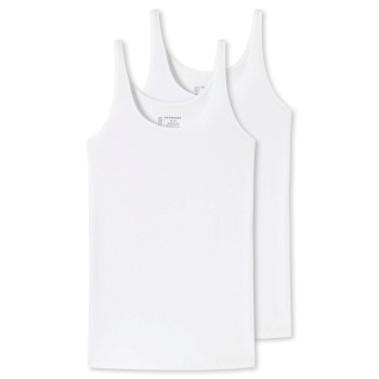 Schiesser 2P 95-5 Organic Cotton Top Hvid bomuld 44 Dame