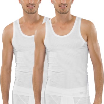 Schiesser 2P Authentic Undershirts Hvid bomuld Large Herre