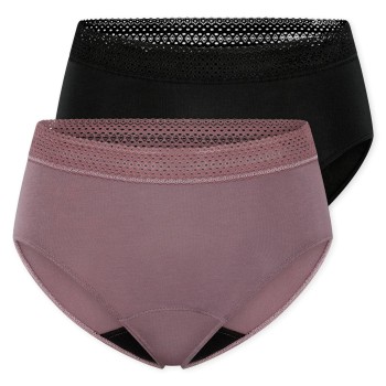 Schiesser Trusser 2P Care Retro Period Pants Flerfarvet bomuld 36 Dame