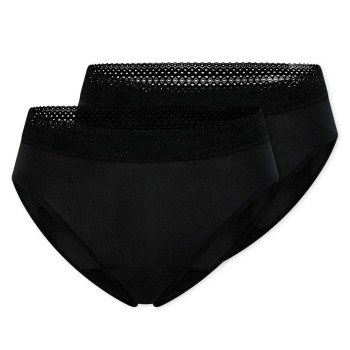 Schiesser Trusser 2P Care Rio Period Pants Sort bomuld 48 Dame