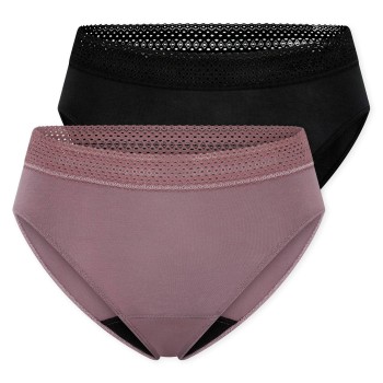 Schiesser Trusser 2P Care Rio Period Pants Flerfarvet bomuld 36 Dame