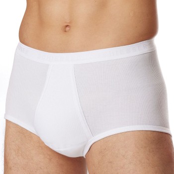 Schiesser Classic Brief With Fly Hvid bomuld Medium Herre