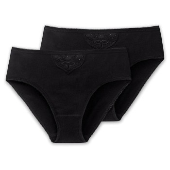 Schiesser Trusser 2P Cotton Essentials Tai Panties Sort bomuld X-Large Dame