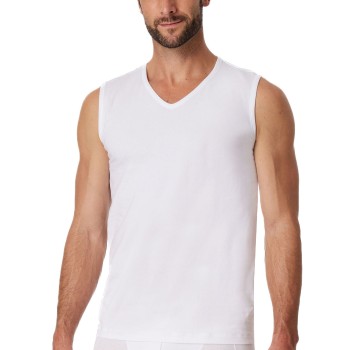 Schiesser 2P Cotton Tank Top V-Neck Hvid bomuld Large Herre