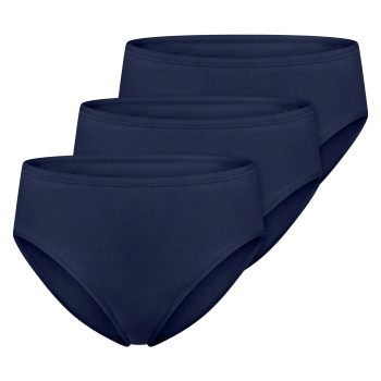 Schiesser Trusser 3P Essentials Cotton Briefs Mørkblå bomuld 44 Dame
