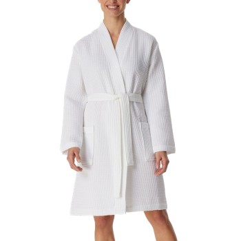Schiesser Essentials Waffle Bathrobe Hvid bomuld Large Dame