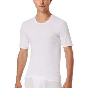 Schiesser Fine Rib Crew Neck 3XL-4XL Hvid bomuld 4XL Herre