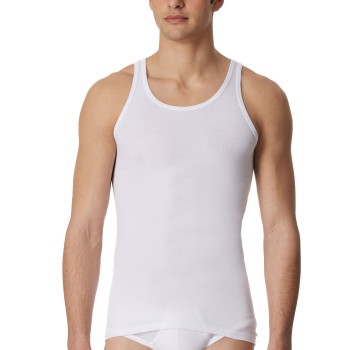 Schiesser 2P Fine Ribbed Undershirts 3XL-4XL Hvid bomuld 3XL Herre