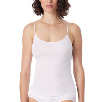 Schiesser Luxury Spaghetti Top Hvid bomuld 46 Dame