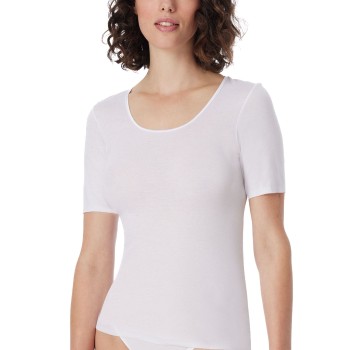Schiesser Luxury T-Shirt Hvid bomuld 46 Dame