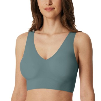 Schiesser BH Microfiber Top with Removable Pads Blå/Grøn Medium Dame