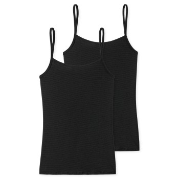 Schiesser 2P Modal Essentials Spaghetti Strap Tops Sort Medium Dame