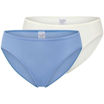 Schiesser Trusser 2P Modal Essentials Tai Colored Blå/Hvid modal 38 Dame