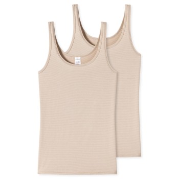 Schiesser 2P Modal Essentials Tank Tops Beige 40 Dame