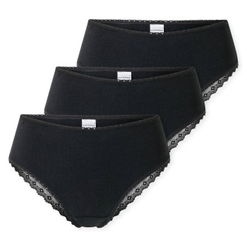 Schiesser Trusser 3P Modern Brazillian Slips Sort bomuld 38 Dame