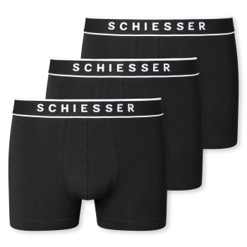 Schiesser 3P Organic Cotton Boxer Briefs 3XL-4XL Sort bomuld 4XL Herre