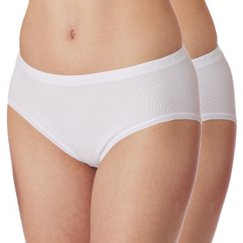 Schiesser Trusser 2P Original Classics Fine Rib Hipster Hvid bomuld 40 Dame