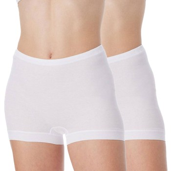 Schiesser Trusser 2P Original Classics Fine Rib Shorts Hvid bomuld 44 Dame