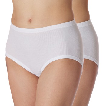 Schiesser Trusser 2P Original Classics Fine Rib Waist Panties Hvid bomuld 46 Dame