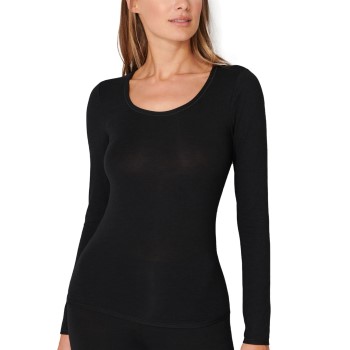 Schiesser Personal Fit Long Sleeve Shirt Sort Small Dame