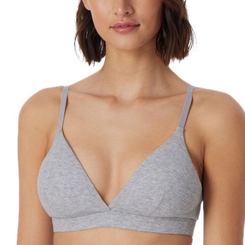Schiesser BH Pure Rib Organic Cotton Soft Bra Grå B 70 Dame