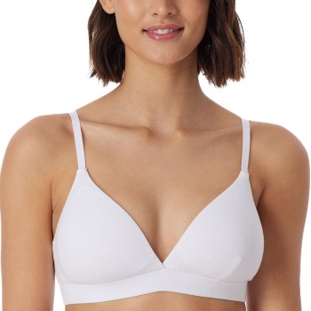 Schiesser BH Pure Rib Organic Cotton Soft Bra Hvid B 85 Dame