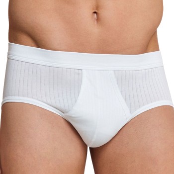 Schiesser 2P Sport Briefs With Fly Hvid bomuld Small Herre