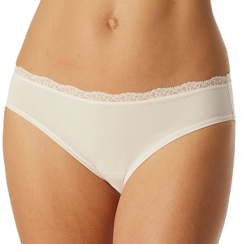 Schiesser Trusser Unique Cotton Rio Brief With Lace Creme bomuld 40 Dame