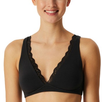 Schiesser BH Unique Cotton Soft Bra With Lace Sort bomuld A 85 Dame