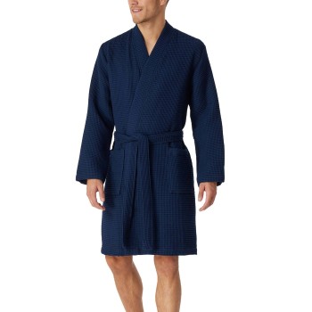 Schiesser Waffle Bathrobe Mørkblå bomuld Large Herre
