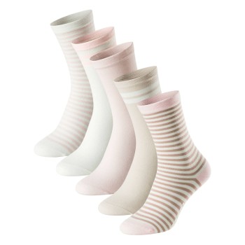 Schiesser Strømper 5P Women Blue Bird Socks Hvid/Rosa Str 35/38 Dame