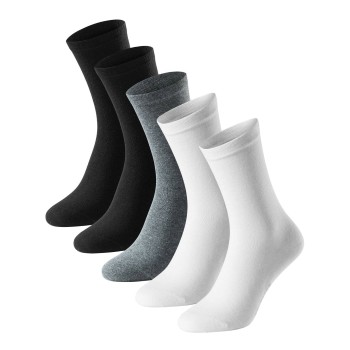 Schiesser Strømper 5P Women Blue Bird Socks Sort/Hvid Str 39/42 Dame