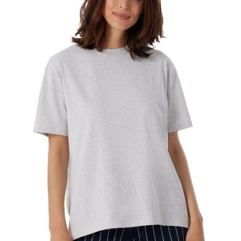 Schiesser Women Mix and Relax T-Shirt Lysegrå bomuld 46 Dame