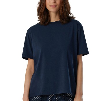 Schiesser Women Mix and Relax T-Shirt Mørkblå bomuld 48 Dame