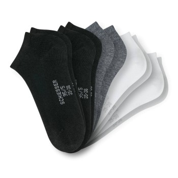 Schiesser Strømper 5P Women Sneaker Socks Sort/Grå Str 39/42 Dame