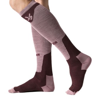 Seger Strømper Alpine Advanced Light Wool Compression Vinrød  Str 43/45