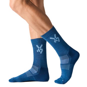 Seger Strømper Glide Wool Ski Socks Marine/Blå Str 43/45