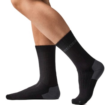 Seger Strømper Wanderer Heavy Wool Socks Sort Str 43/45