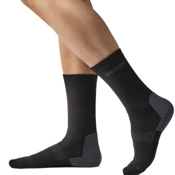 Seger Strømper Wanderer Wool Socks Sort Str 43/45