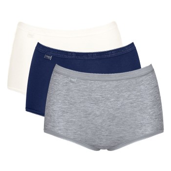 Sloggi Trusser 3P Basic Plus Maxi Colored Blå/Grå bomuld 40 Dame