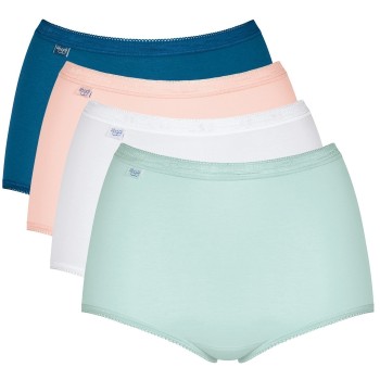 Sloggi Trusser 4P Basic Plus Maxi Panty Grå/Blå bomuld 50 Dame
