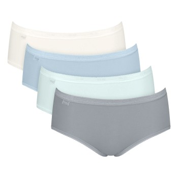 Sloggi Trusser 4P Basic Plus Midi Color Blå/Blå bomuld 42 Dame