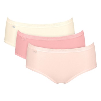 Sloggi Trusser 3P Basic Plus Midi Colored Rød/Gul bomuld 42 Dame