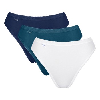 Sloggi Trusser 3P Basic Tai Multi Marine/Blå bomuld 46 Dame