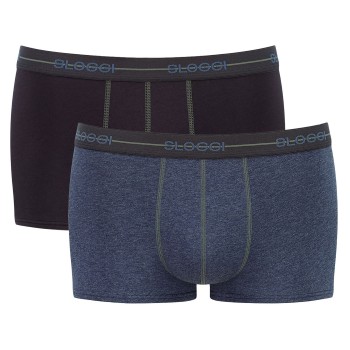 Sloggi 2P For Men Start Hip Sort/Grøn bomuld Small Herre