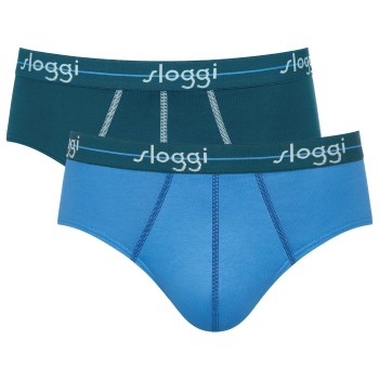 Sloggi 2P For Men Start Midi Blå/Lyseblå bomuld Medium Herre